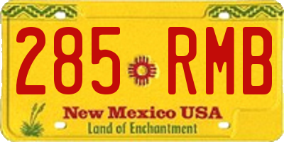 NM license plate 285RMB