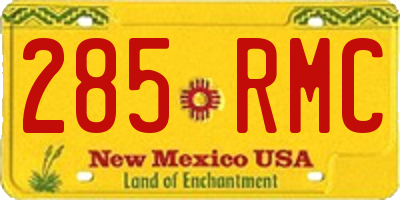 NM license plate 285RMC