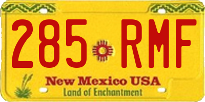 NM license plate 285RMF