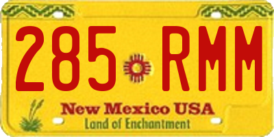 NM license plate 285RMM