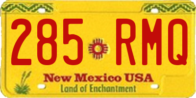 NM license plate 285RMQ