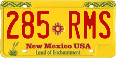 NM license plate 285RMS