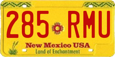 NM license plate 285RMU