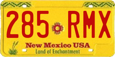 NM license plate 285RMX