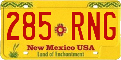 NM license plate 285RNG