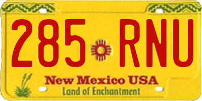 NM license plate 285RNU