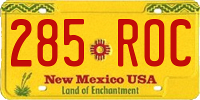 NM license plate 285ROC
