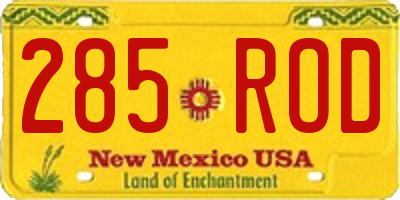 NM license plate 285ROD