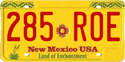 NM license plate 285ROE