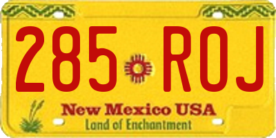 NM license plate 285ROJ