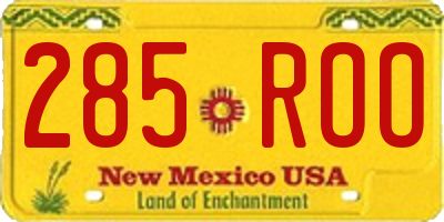 NM license plate 285ROO