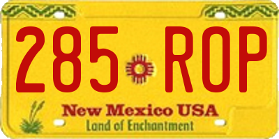 NM license plate 285ROP