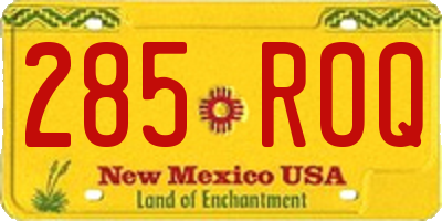 NM license plate 285ROQ