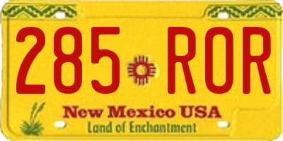 NM license plate 285ROR