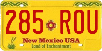 NM license plate 285ROU
