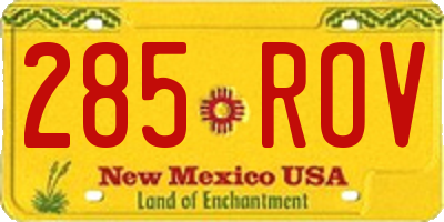 NM license plate 285ROV