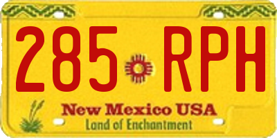 NM license plate 285RPH