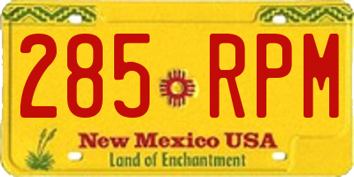 NM license plate 285RPM