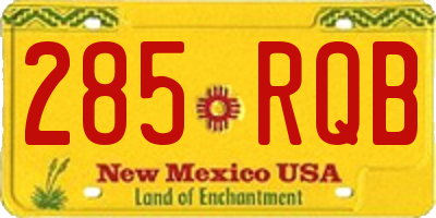 NM license plate 285RQB