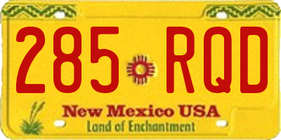 NM license plate 285RQD