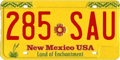 NM license plate 285SAU