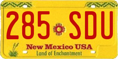 NM license plate 285SDU