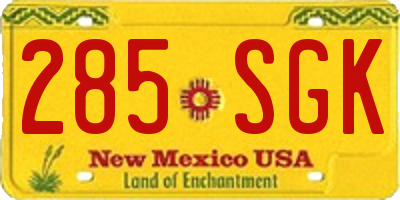 NM license plate 285SGK