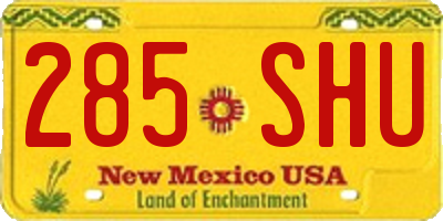 NM license plate 285SHU