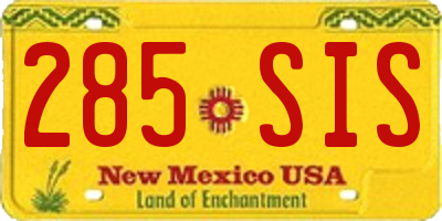 NM license plate 285SIS
