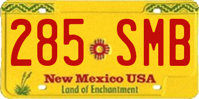 NM license plate 285SMB