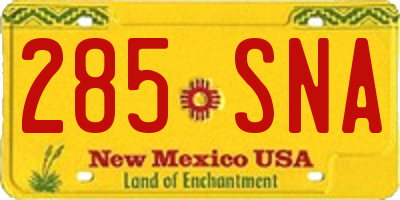 NM license plate 285SNA