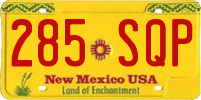 NM license plate 285SQP