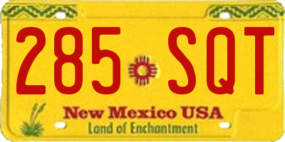 NM license plate 285SQT