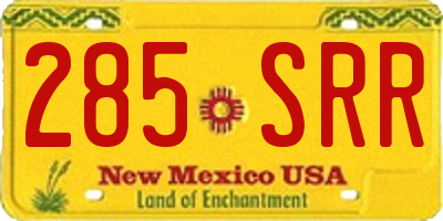 NM license plate 285SRR