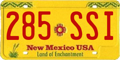 NM license plate 285SSI