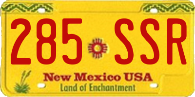 NM license plate 285SSR