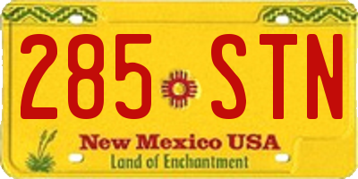 NM license plate 285STN