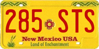 NM license plate 285STS