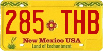 NM license plate 285THB