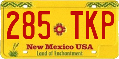 NM license plate 285TKP