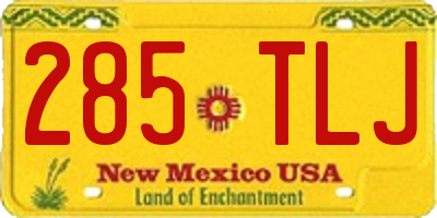 NM license plate 285TLJ
