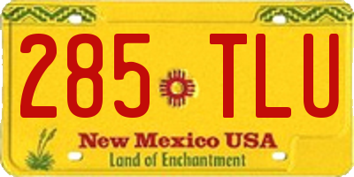NM license plate 285TLU