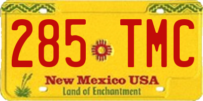 NM license plate 285TMC