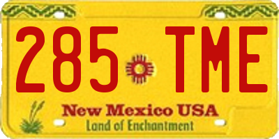 NM license plate 285TME