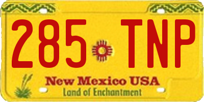 NM license plate 285TNP