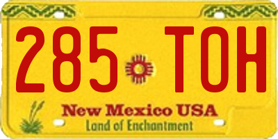 NM license plate 285TOH