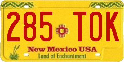 NM license plate 285TOK