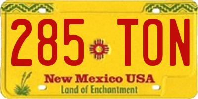 NM license plate 285TON