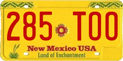 NM license plate 285TOO