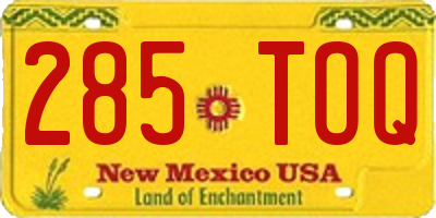 NM license plate 285TOQ